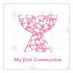 First Communion Chalice pink topper - square