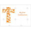 First communion orange cross topper - landscape