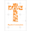 First communion orange cross topper - portrait
