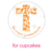 First communion orange cross topper - cupcakes