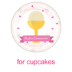 Communion chalice pink spots topper - cupcakes