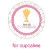 Communion flowers pink design topper - cupcakes