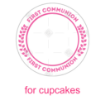 Communion frame pink frame - cupcakes