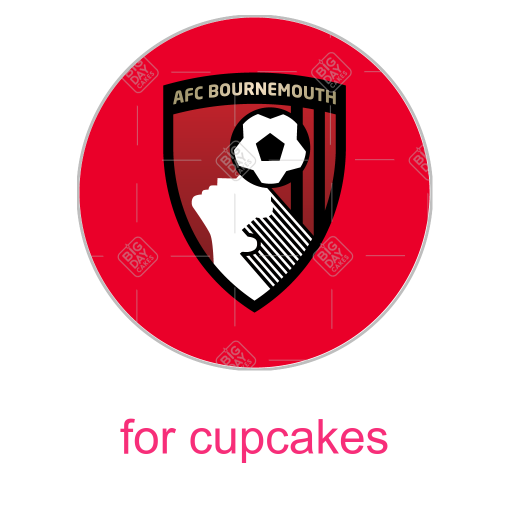 Bournemouth cake topper design with space for a personal message topper - cupcakes