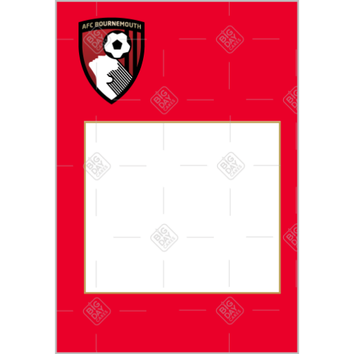 Bournemouth red Happy Birthday frame - portrait