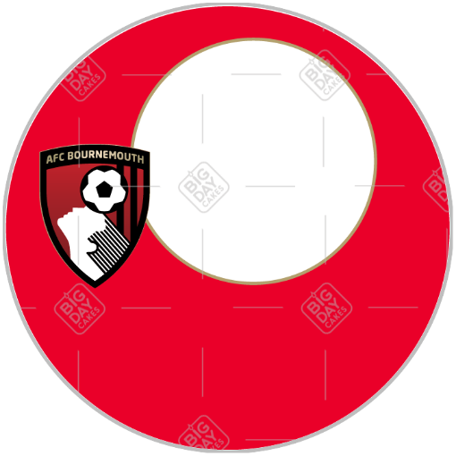 Bournemouth red Happy Birthday frame - round