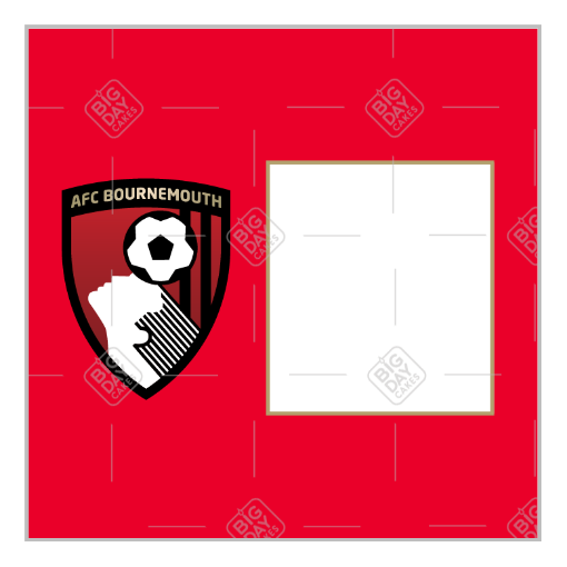 Bournemouth red Happy Birthday frame - square