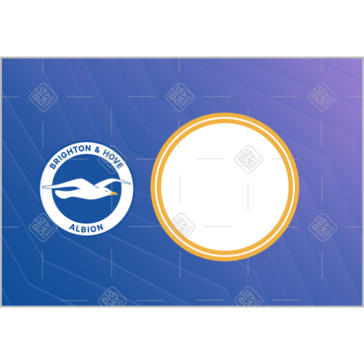 Brighton and Hove Albion cake topper - add a photo and personal message frame - landscape