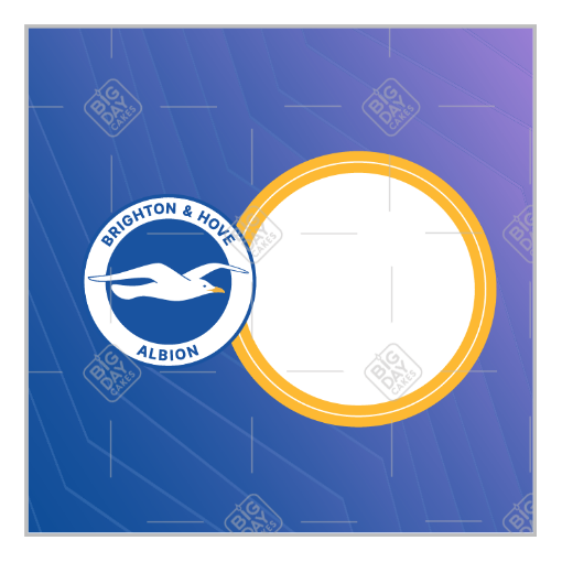 Brighton and Hove Albion cake topper - add a photo and personal message frame - square