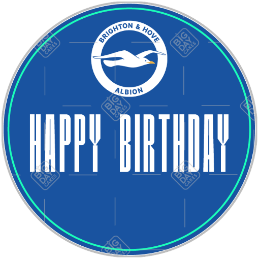 Brighton and Hove Albion Happy Birthday topper - round