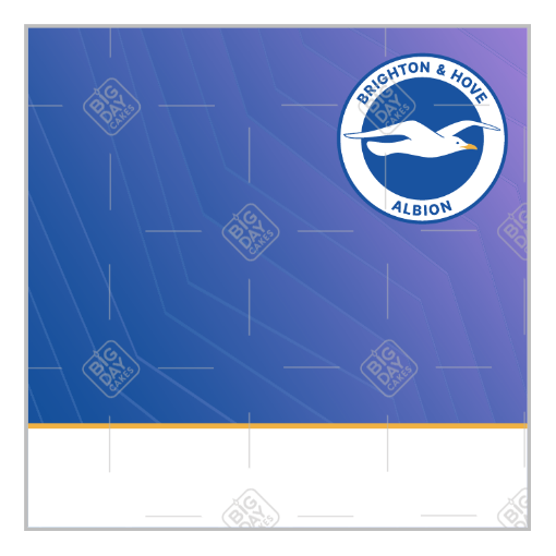 Brighton and Hove Albion Happy Birthday cake topper - add a photo and message topper - square