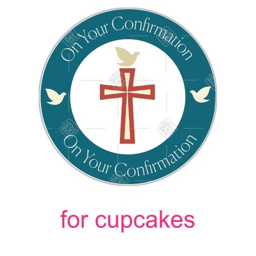 Confirmation Blue Cross cake topper - cupcakes