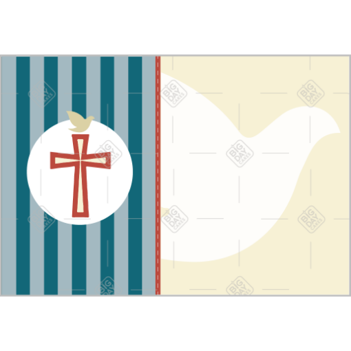 Confirmation Blue Cross cake topper - landscape