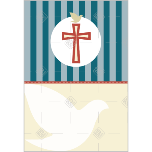 Confirmation Blue Cross cake topper - portrait