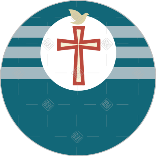 Confirmation Blue Cross cake topper - round