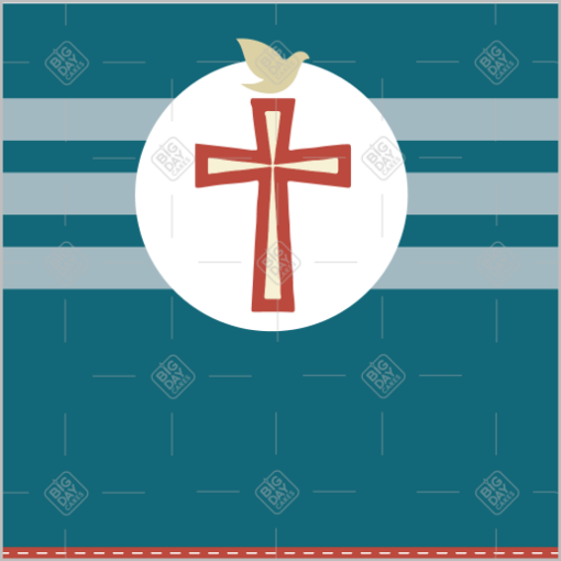 Confirmation Blue Cross cake topper - square