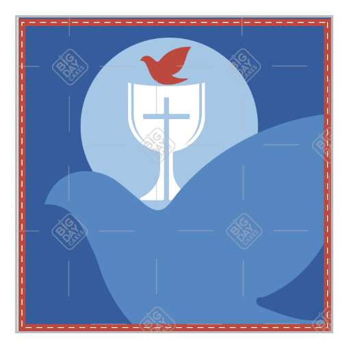 Confirmation Blue Dove topper - square