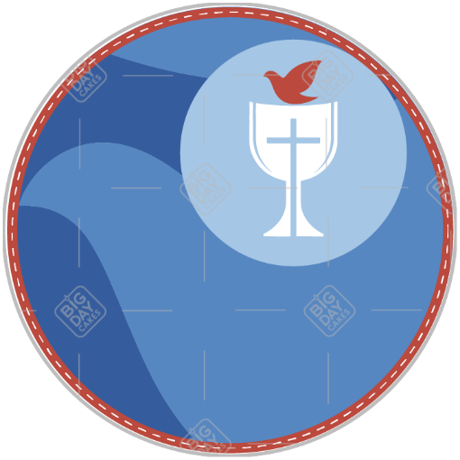 Confirmation Blue Dove topper - round