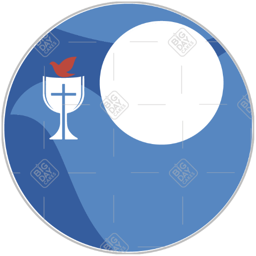 Confirmation Blue frame - round