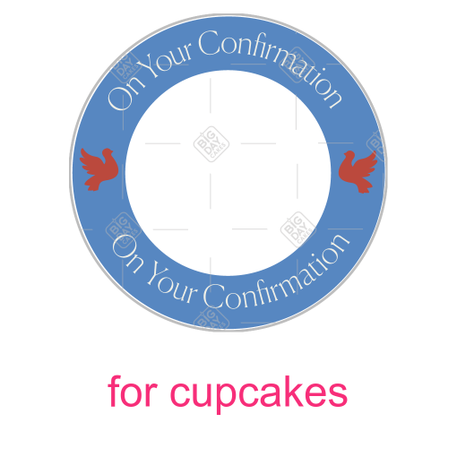 Confirmation Blue frame - cupcakes