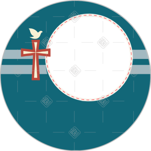 Confirmation cake topper with space for a photo and personal message frame - round