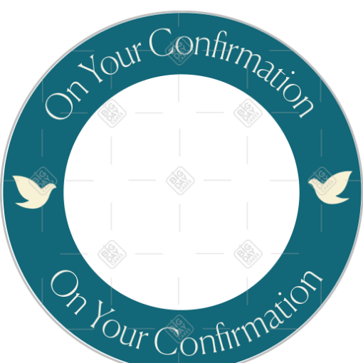 Confirmation cake topper with space for a photo and personal message frame - cupcakes