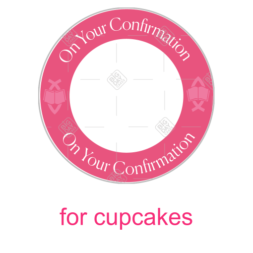Confirmation pink frame - cupcakes
