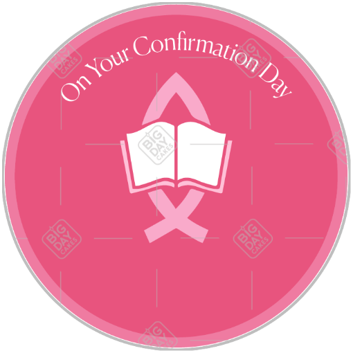 Confirmation pink topper - round