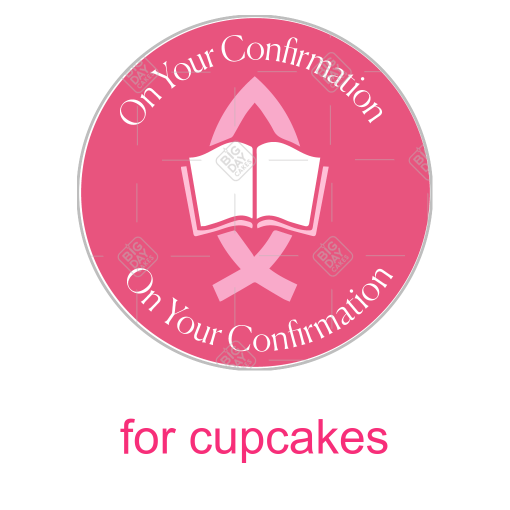 Confirmation pink topper - cupcakes