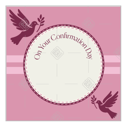 Confirmation topper with space for a personal message topper - square