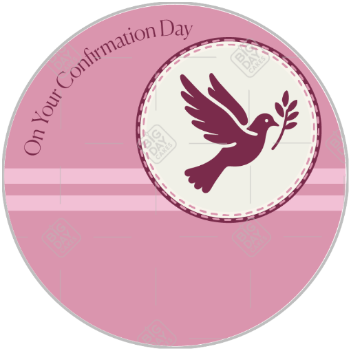 Confirmation topper with space for a personal message topper - round