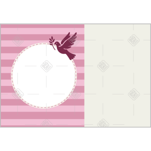 Confirmation pink stripes frame - landscape