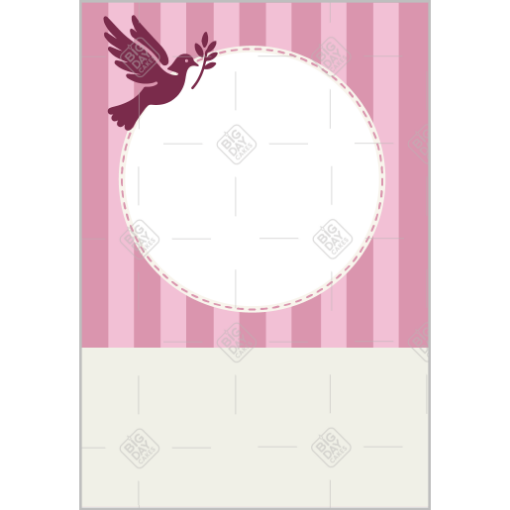 Confirmation pink stripes frame - portrait
