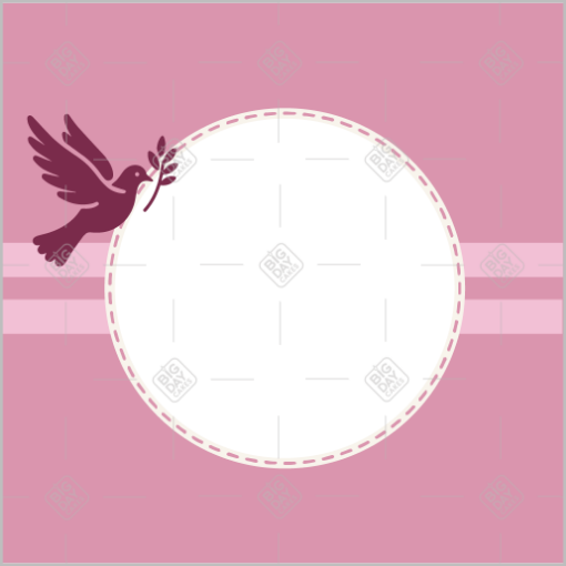 Confirmation pink stripes frame - square