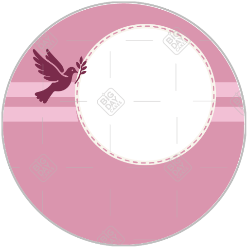 Confirmation pink stripes frame - round