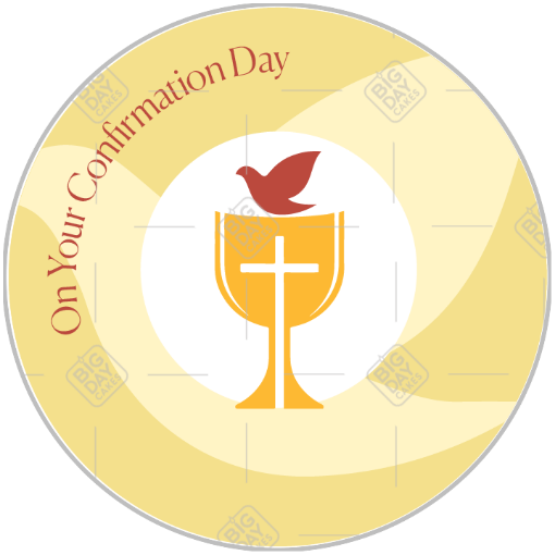 Confirmation cake topper with space for a personal message topper - round