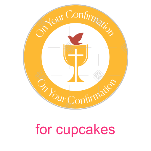 Confirmation cake topper with space for a personal message topper - cupcakes
