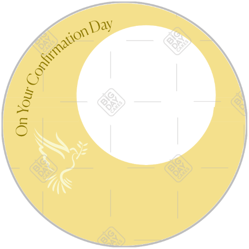 Confirmation-yellow-dove frame - round