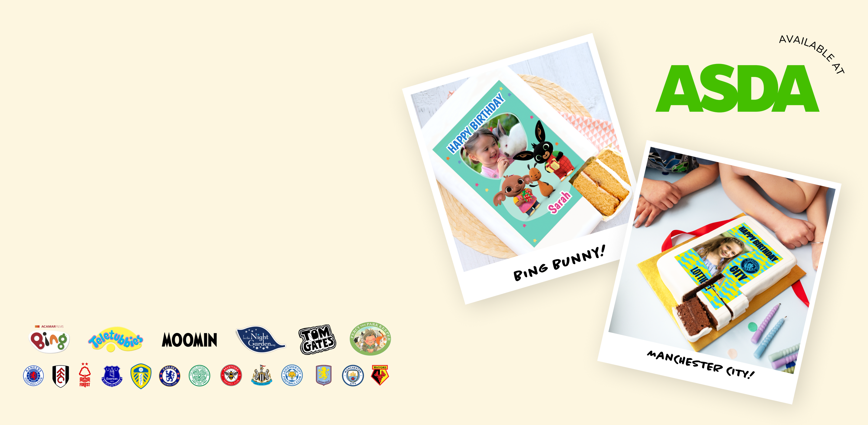 ASDA Character and Football Cakes